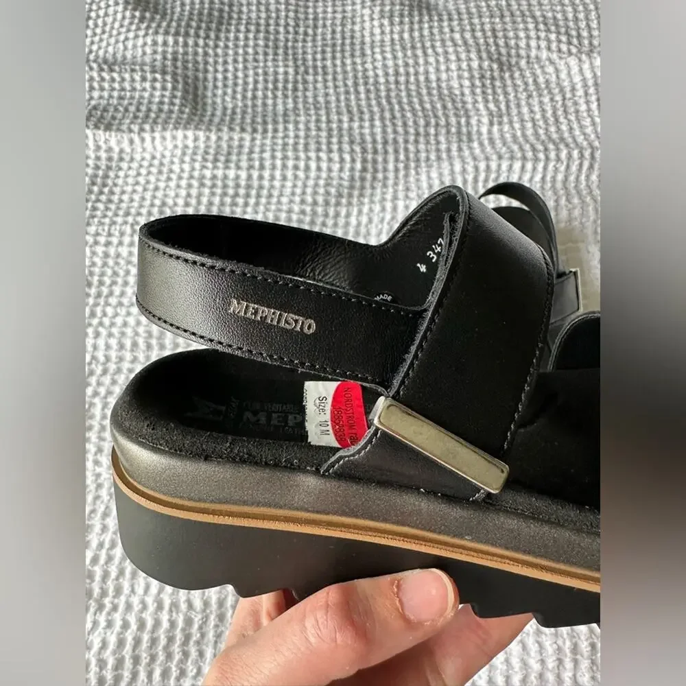 Mephisto Womens Dominica Leather Sandal - Black Leather NEW - Picture 11 of 14